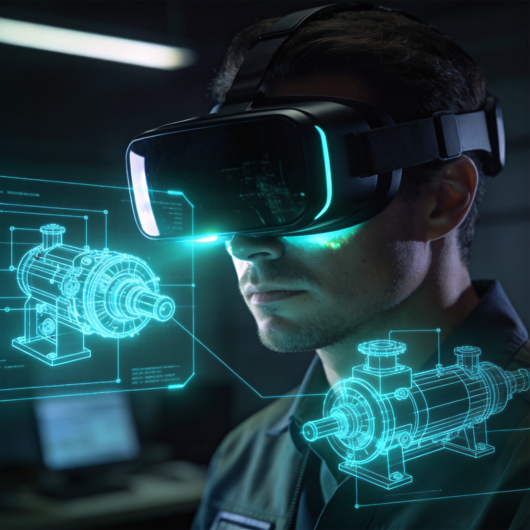 工程師使用 VR 進行工業培訓